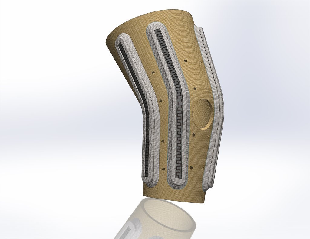 Engineering render of the SwaKnee applicator from an alternate angle