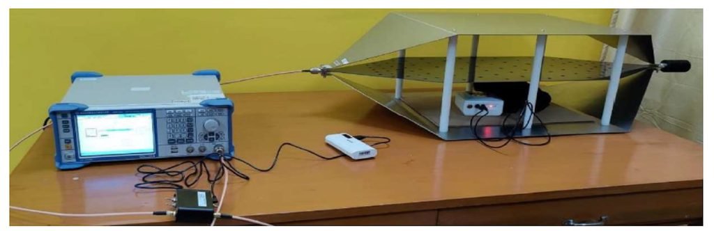 SwaKnee device connected to laboratory test instruments on a bench